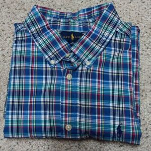 Ralph Lauren boys plaid button down,  size XL